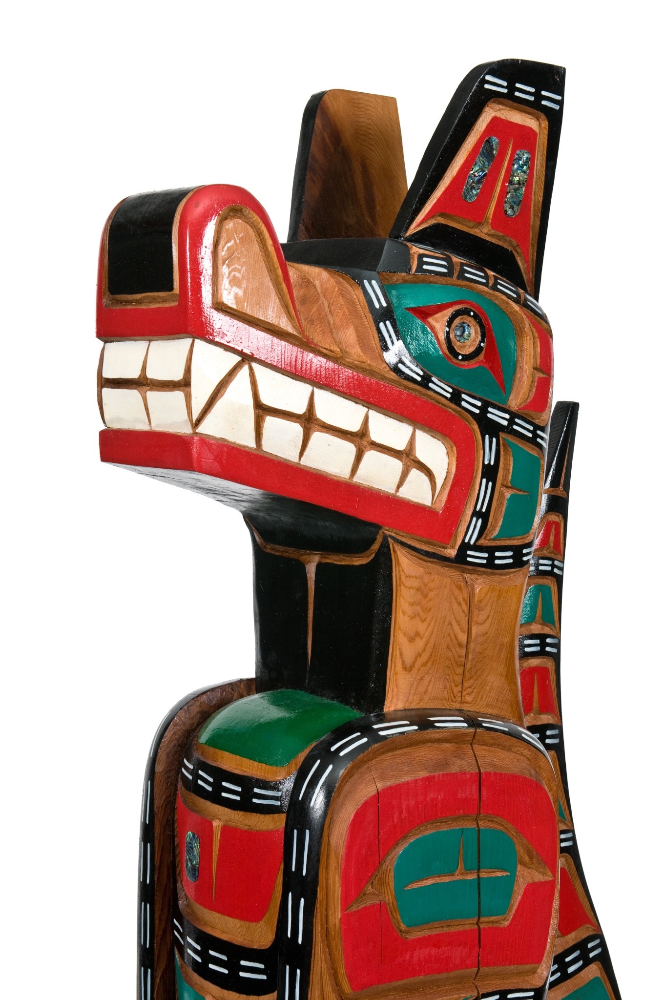 SOLD  Wolf / Orca Head Totem Pole