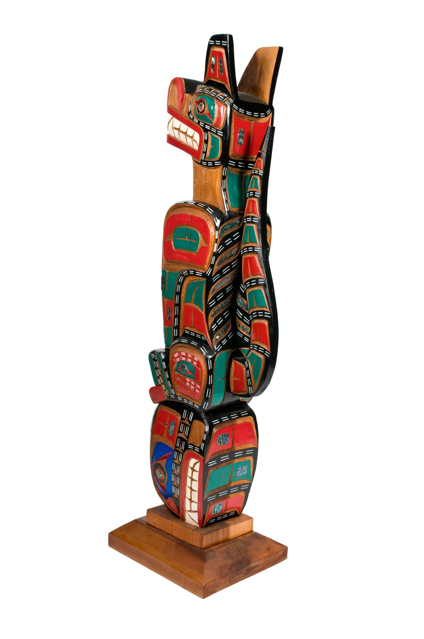 SOLD  Wolf / Orca Head Totem Pole
