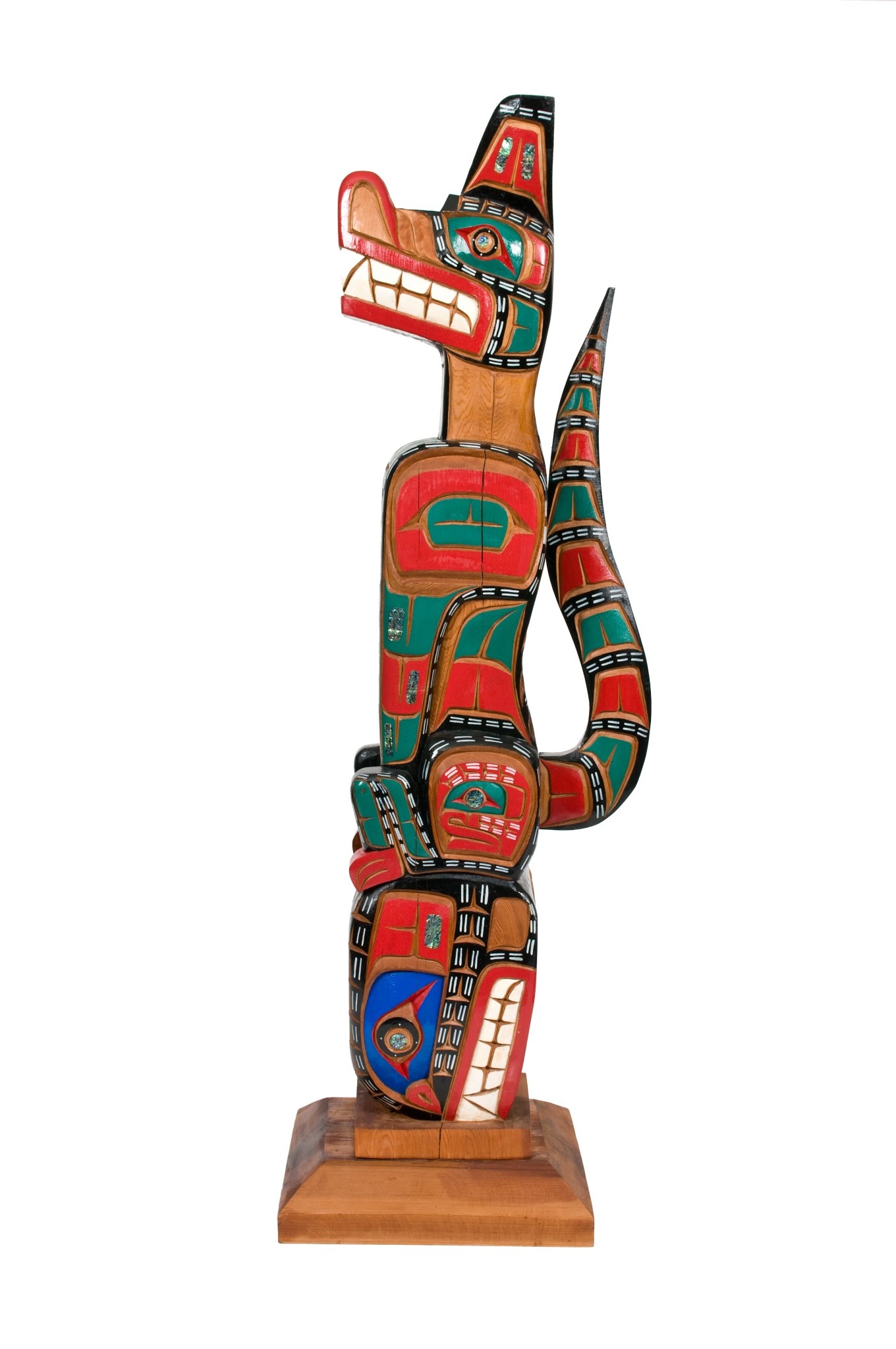 SOLD  Wolf / Orca Head Totem Pole
