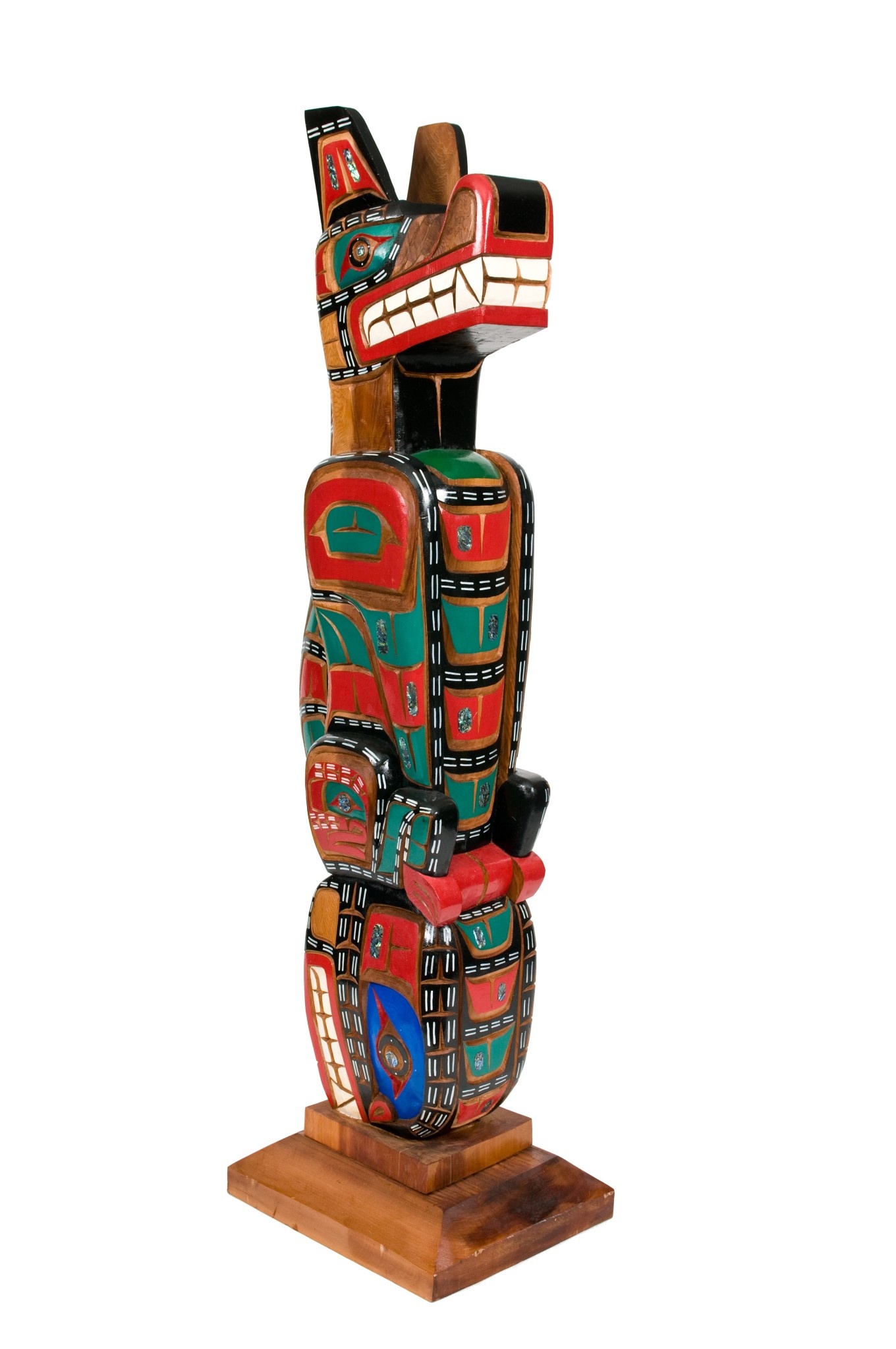 SOLD  Wolf / Orca Head Totem Pole