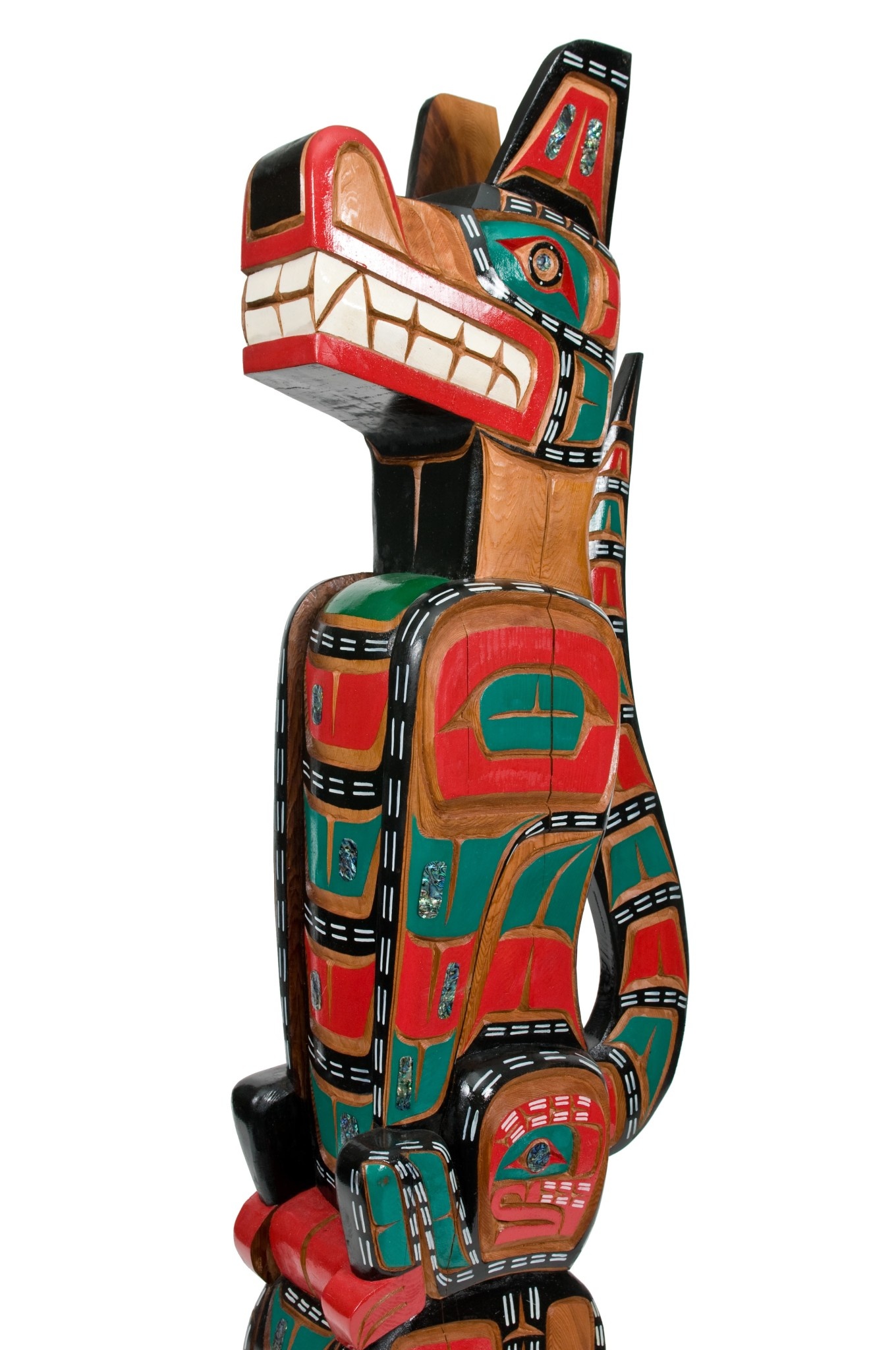 SOLD  Wolf / Orca Head Totem Pole