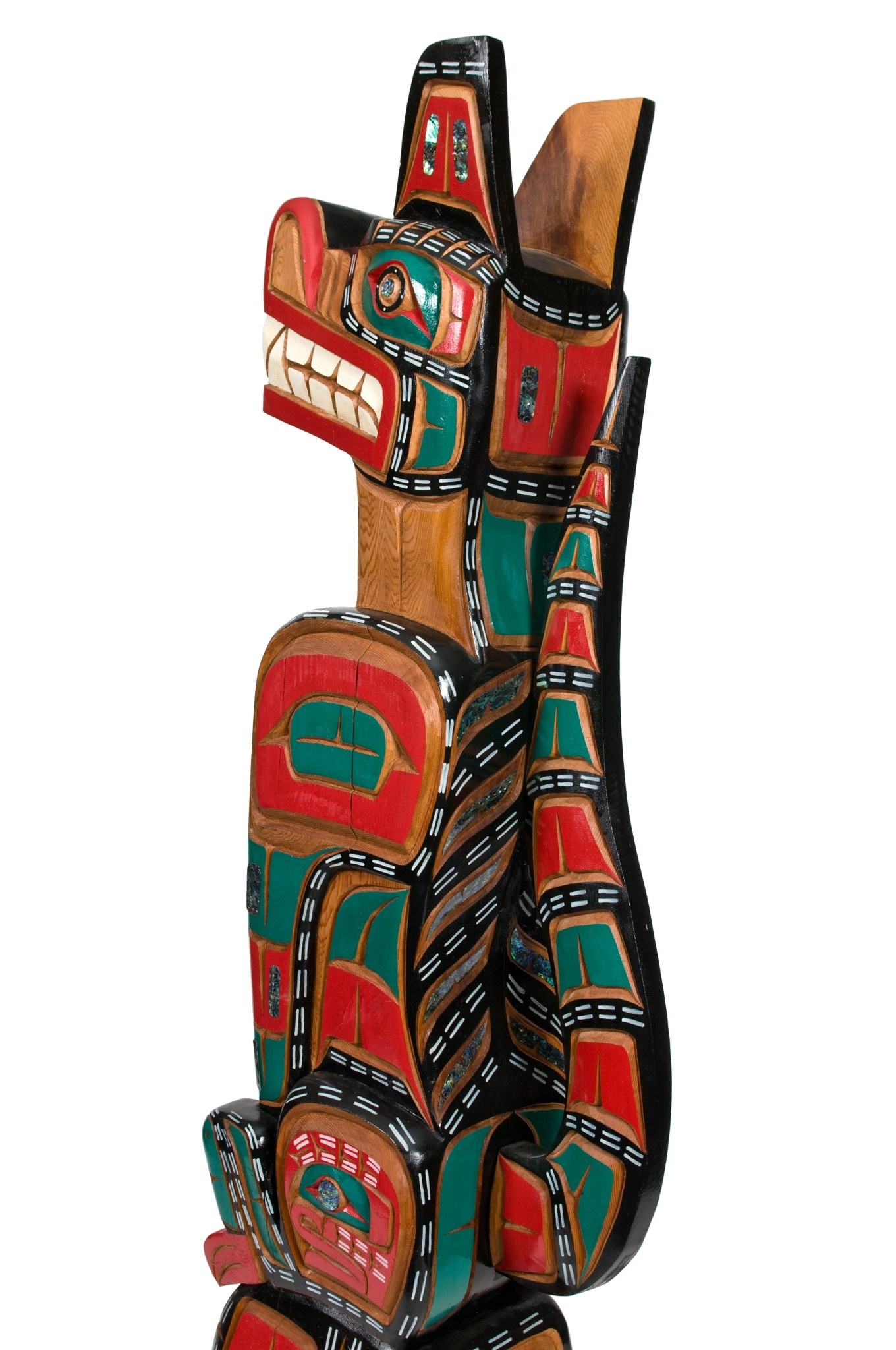SOLD  Wolf / Orca Head Totem Pole