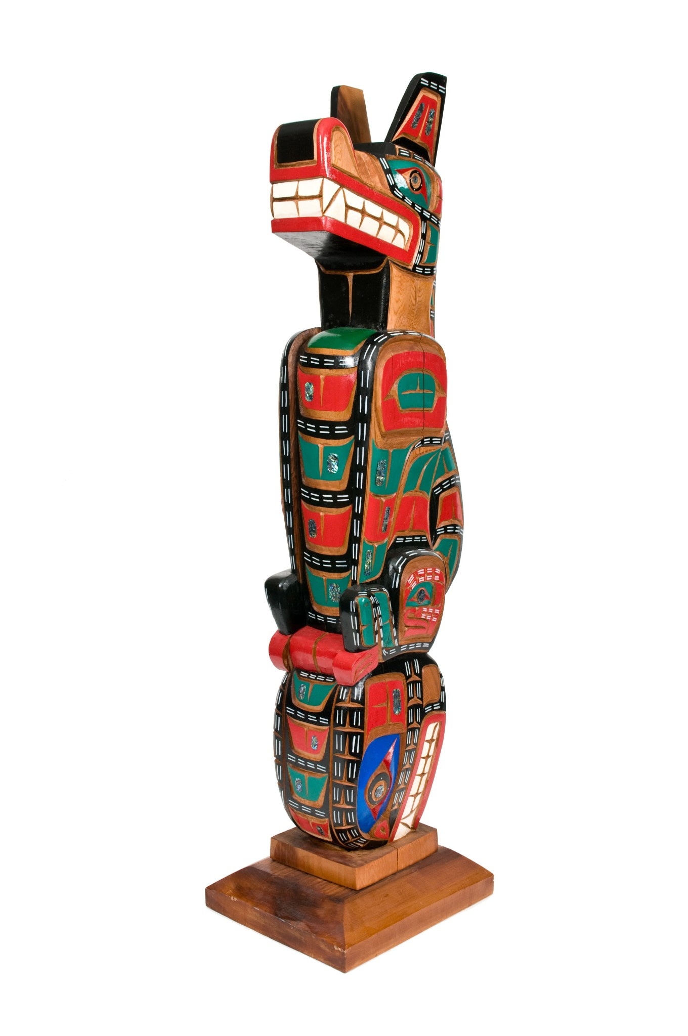 SOLD  Wolf / Orca Head Totem Pole