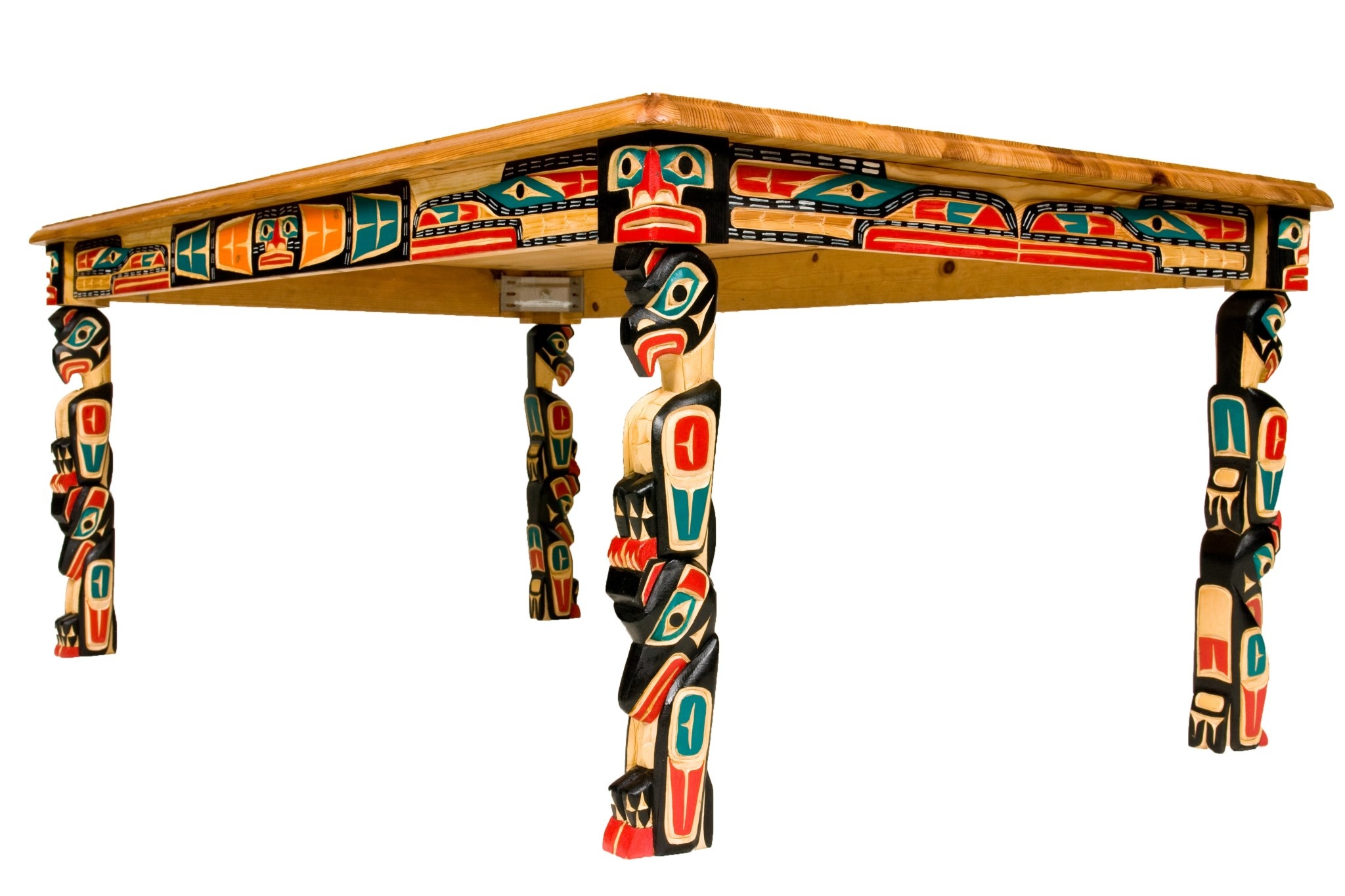 SOLD  Carved Sisiutl (Two Headed Sea Serpent) Table