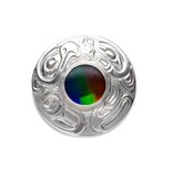SOLD  Silver & Ammolite Eagle Bear Pendant