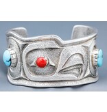 Eagle Turquoise and Coral Bracelet