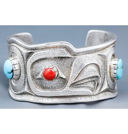 SOLD   Eagle Turquoise and Coral Bracelet