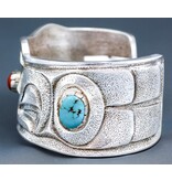 CUSTOM ORDER Eagle Turquoise and Coral Bracelet  Eagle Turquoise and Coral Bracelet