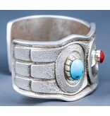 SOLD  Eagle Turquoise and Coral Bracelet
