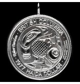 SOLD  Frog Argillite Pendant with Silver Haida Dollar