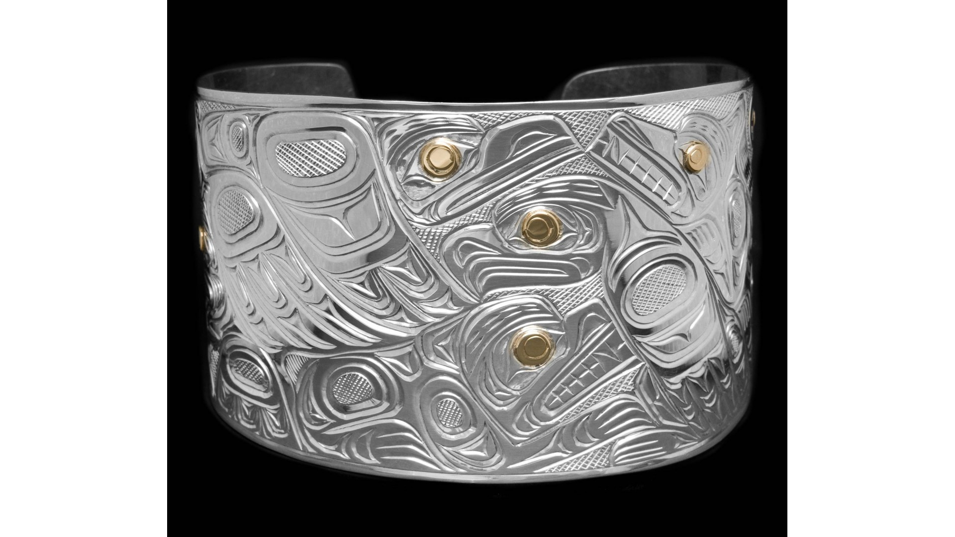 Silver Animal Kingdom Bracelet with Gold Eyes