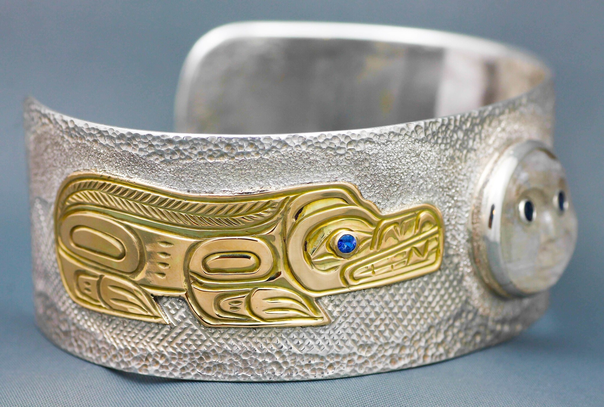 Silver and Gold Wolves with Moon Bracelet