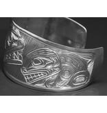 Orca Mother and Child Silver Bracelet
