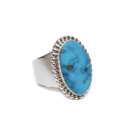 SOLD  Natural Blue Ridge Turquoise Ring S 8