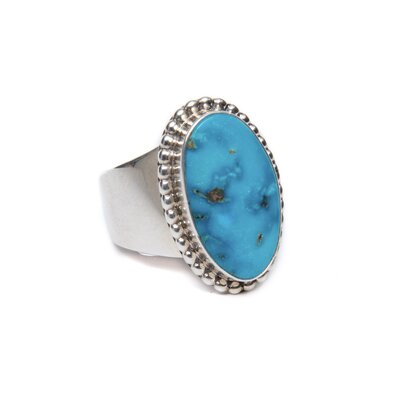 SOLD  Natural Blue Ridge Turquoise Ring S 8