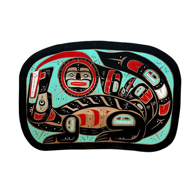 Indigenous Wolf and Moon Panel