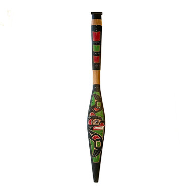 Indigenous Carved Bear Paddle 5'