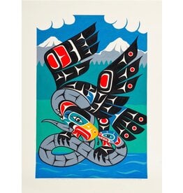 SOLD  'No Pipelines - Eagle and Snake' by Gord Hill