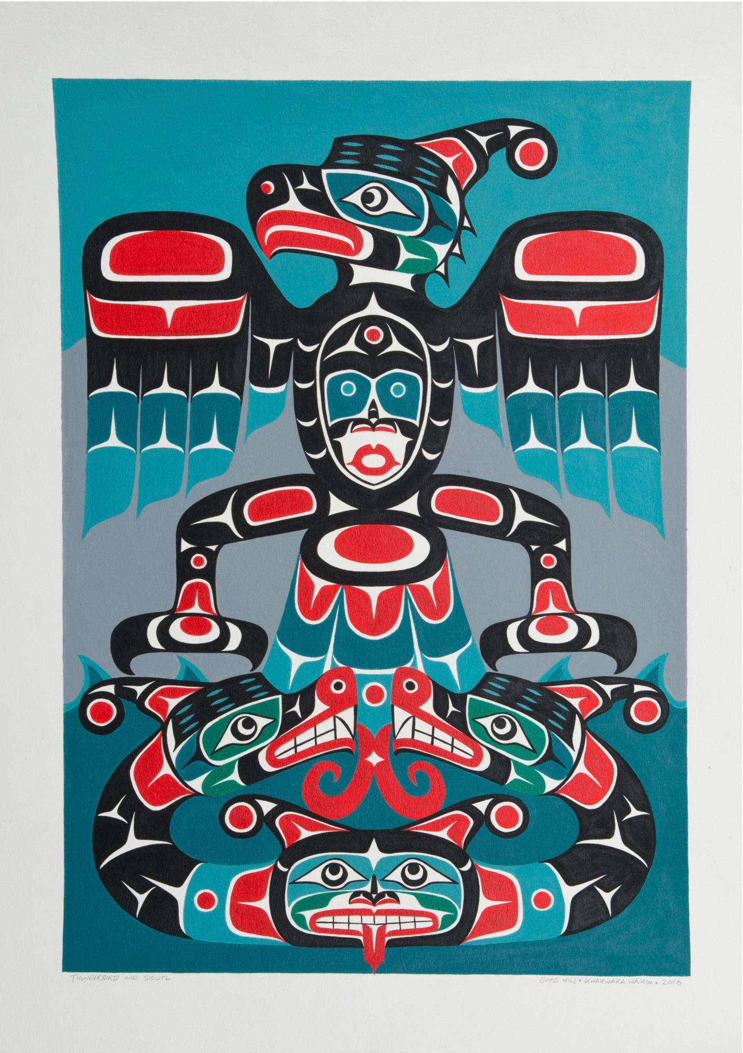 'Thunderbird and Sisiutl' Original Painting by Gord Hill