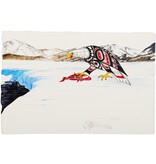 Original Painting - 'Eagle with Salmon' by Richard Shorty (Northern Tutchone).