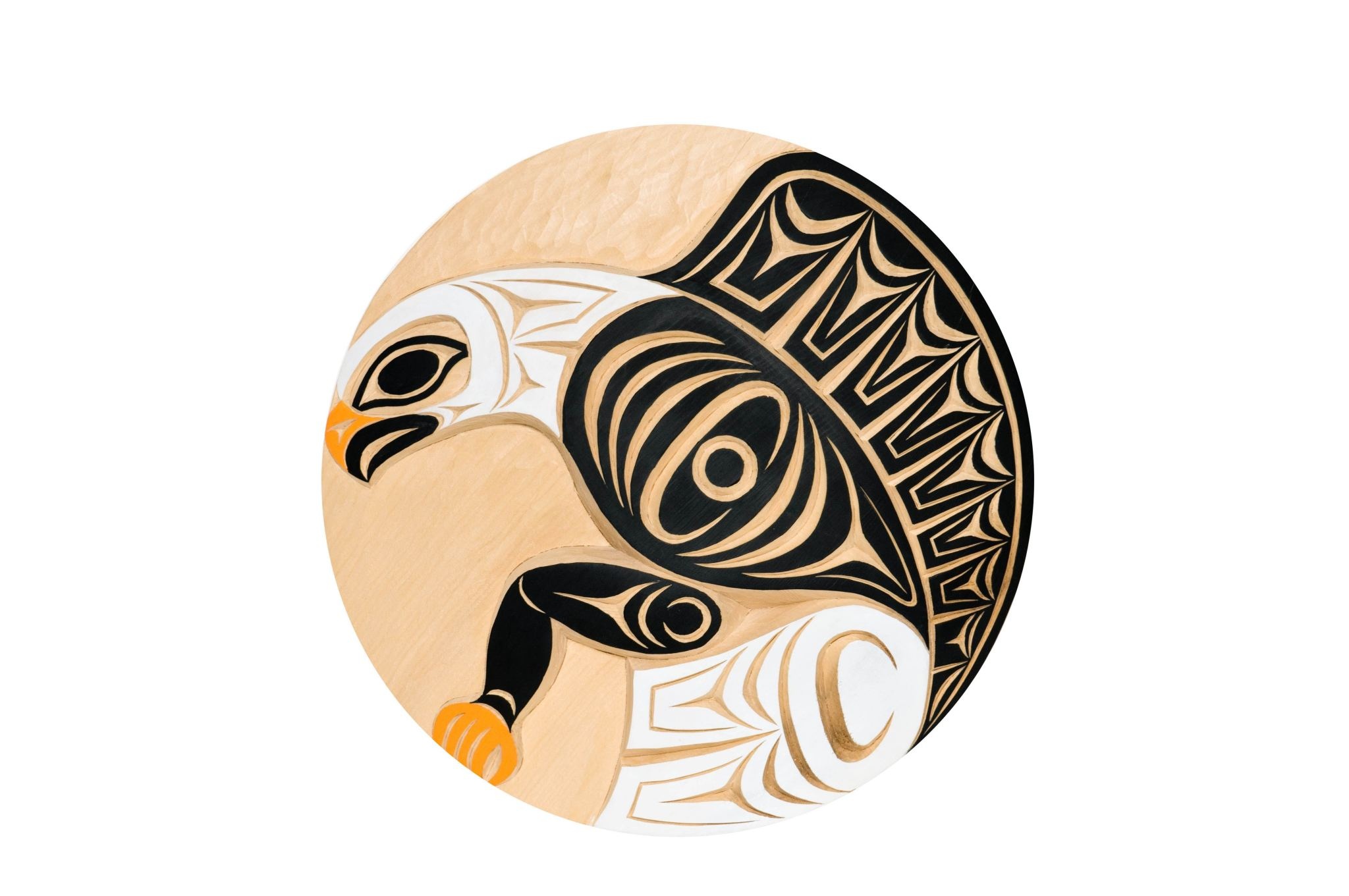 SOLD  Round Coast Salish Eagle Plaque