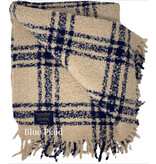 Toffee / Blue Plaid Boucle Throw
