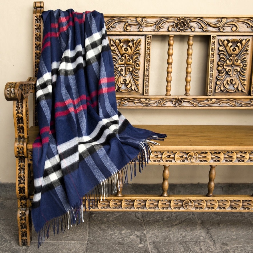 Tartan Plaid 100% Baby Alpaca Throw