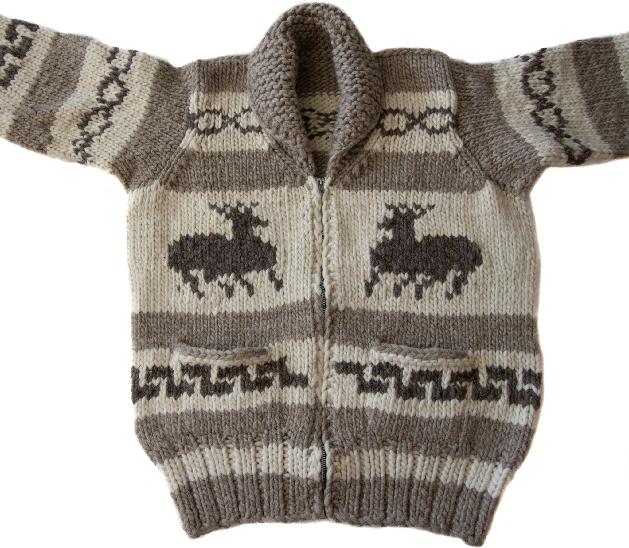 Cowichan Sweater Deer Design L / XL