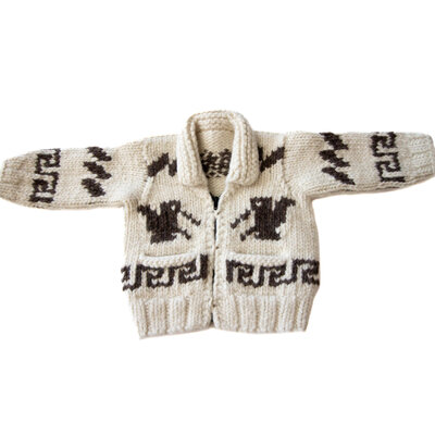 Child's Cowichan Sweater Hummingbird Design