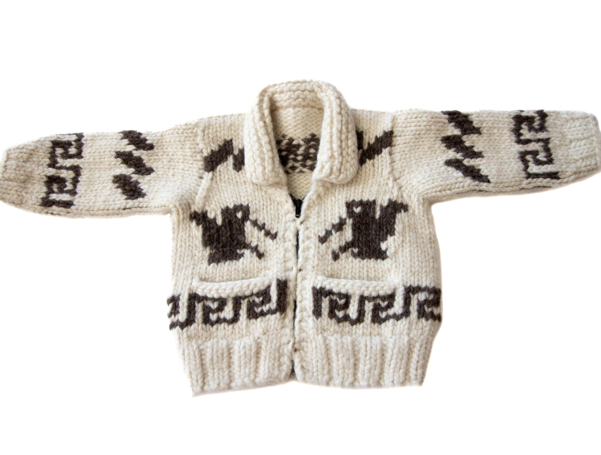 Child's Cowichan Sweater Hummingbird Design