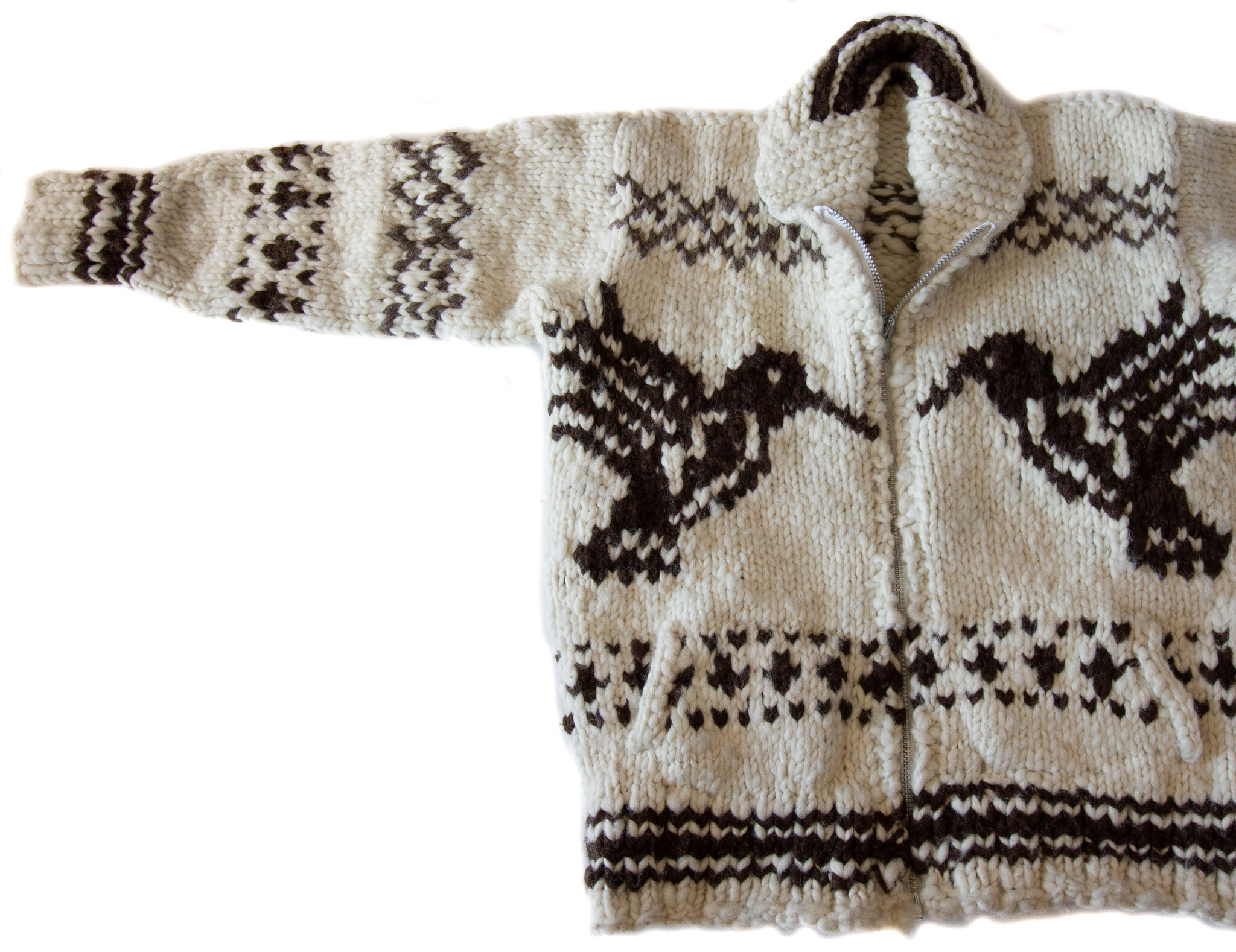 Cowichan Sweater Hummingbird Design L / XL