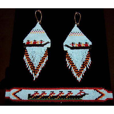 Northwest Coast Beaded Sets by Grace Touchie