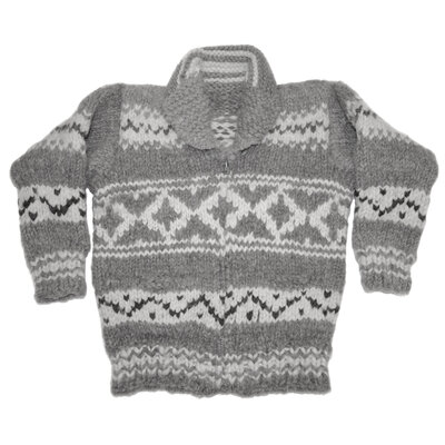Cowichan Sweater Youth Size Geometric Design