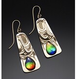 Richie Baker Gold and Ammolite Eagle Earrings