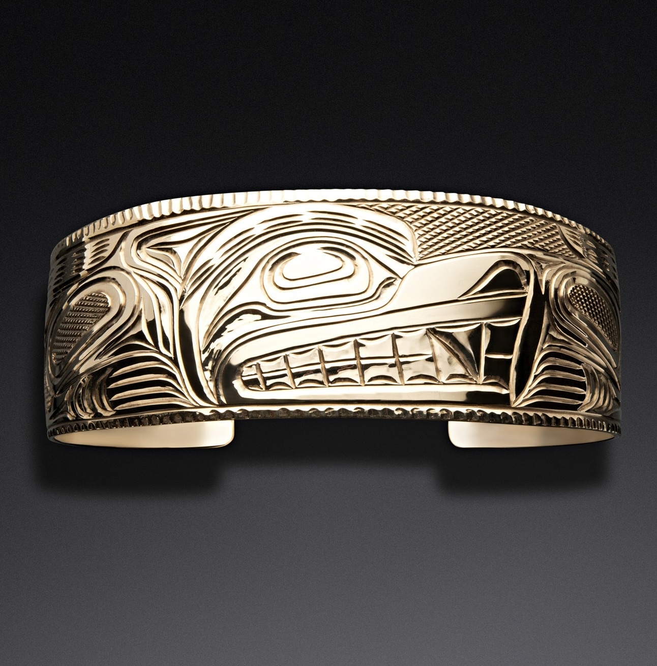 SOLD  Ritchie Baker Gold Mens Wolf Bracelet