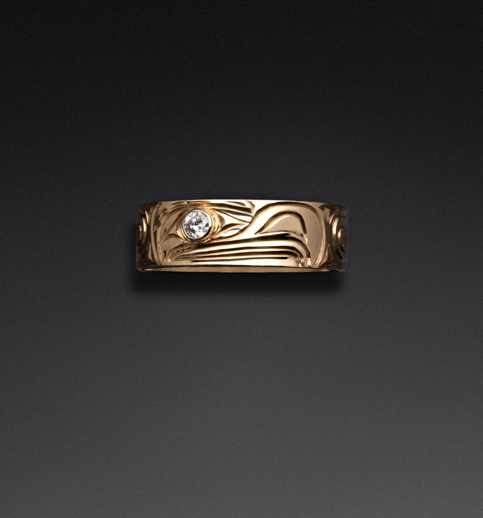 Richie Baker  Gold Eagle Ring with Diamond
