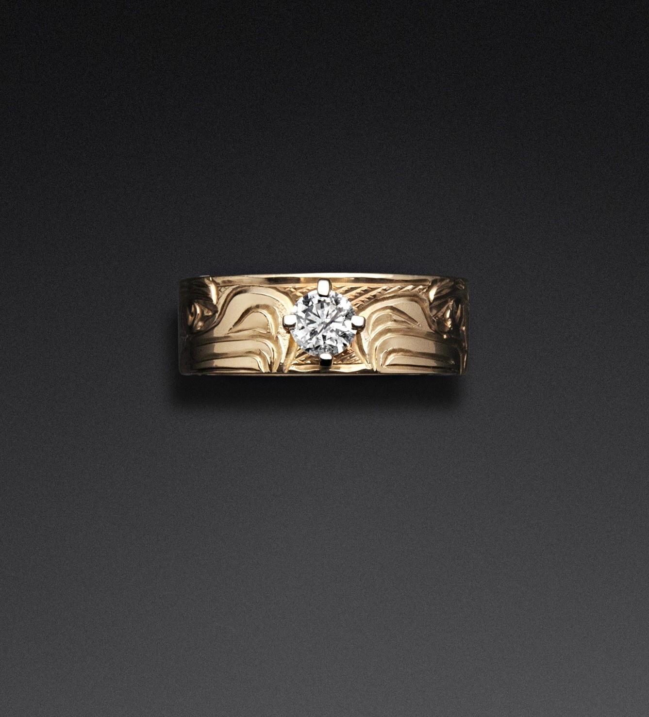 Richie Baker Gold Double Eagle Ring with Diamond