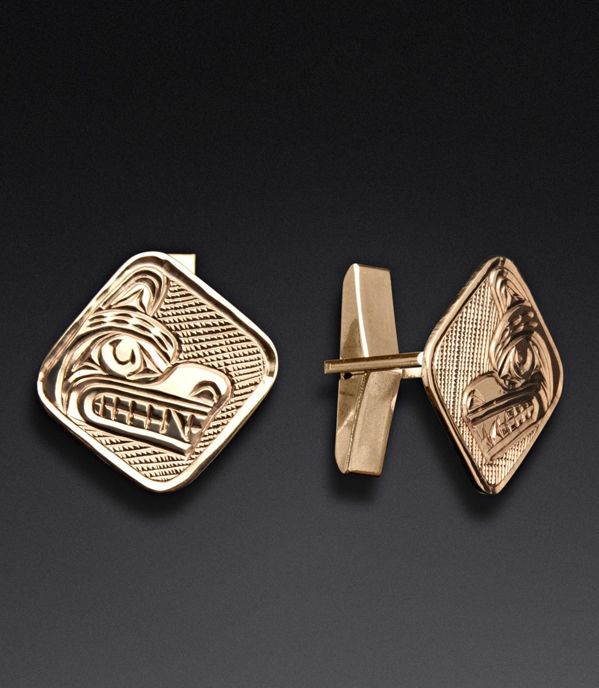 Richie Baker  Gold Bear Cuff Links