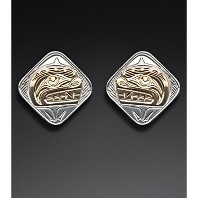 Richie Baker Silver and Gold Killer Whale Cuff Links