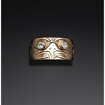 Ritchie Baker Large Gold Eagle Ring with Diamonds