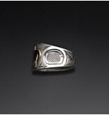 Richie Baker Silver Gold Thunderbird Ring with Diamond Eye