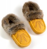 Deerskin Fur Trimmed Moccasins