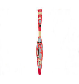 Indigenous Carved Salmon Paddle 5'