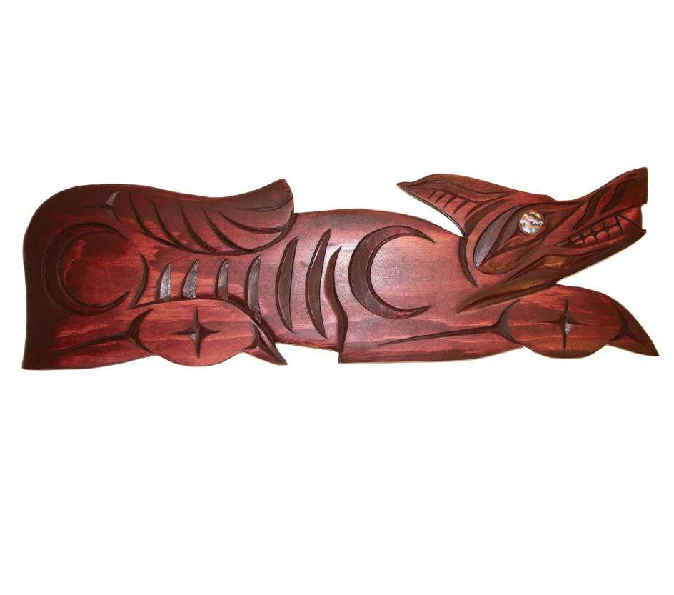 24" Coast Salish Wolf Carving