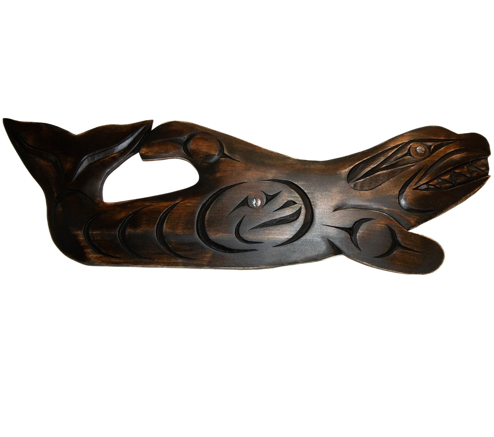 SOLD  24" Coast Salish Orca Carving