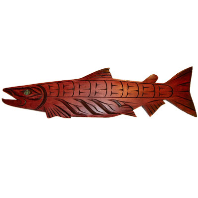 27" Coast Salish Salmon Carving