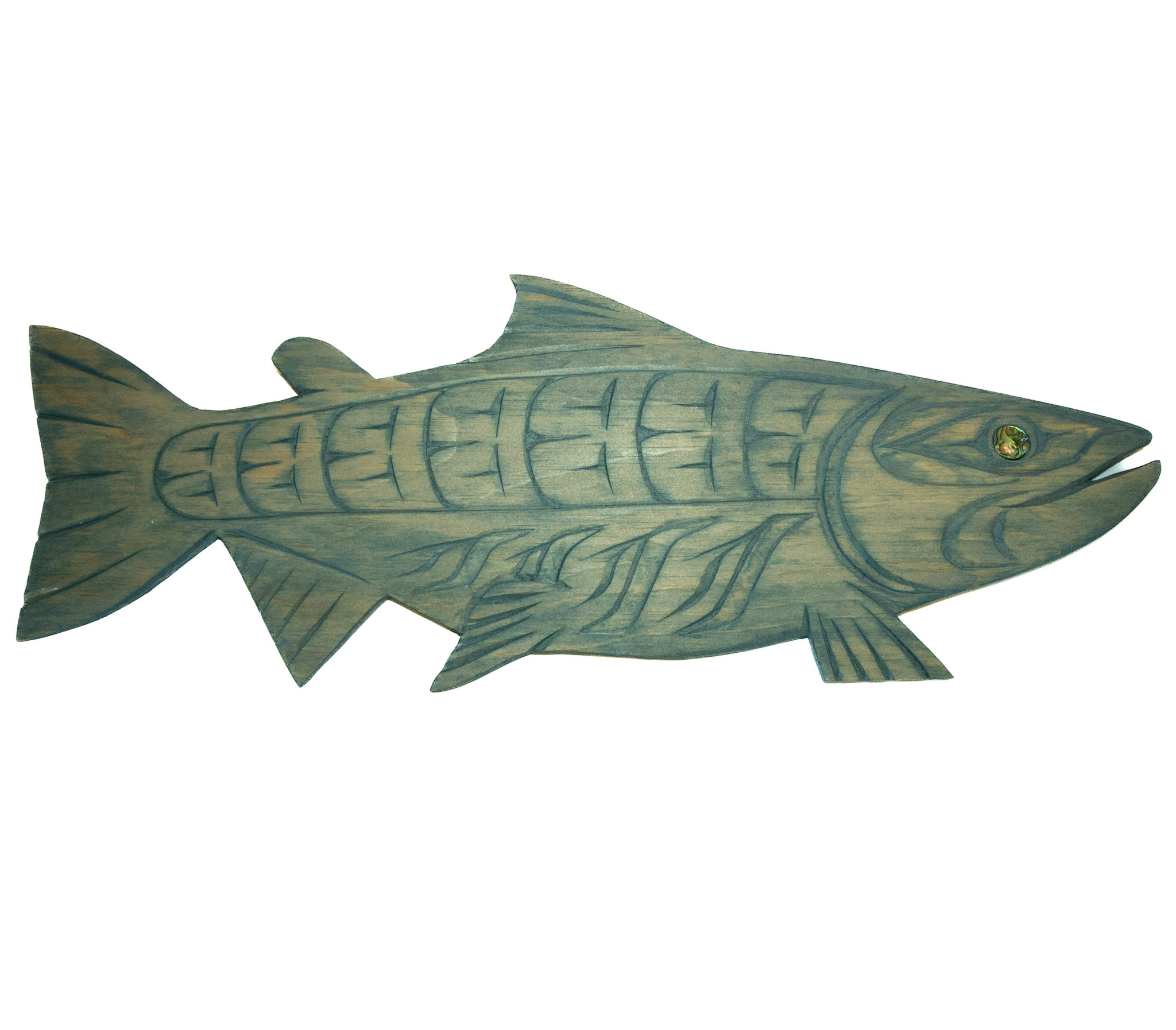 20" Coast Salish Salmon Carving