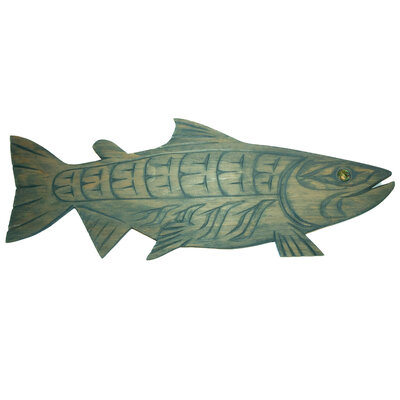 20" Coast Salish Salmon Carving