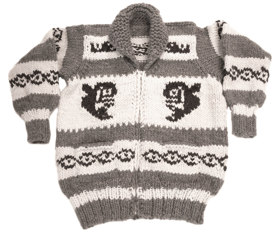 Cowichan Sweater Orca Design Medium