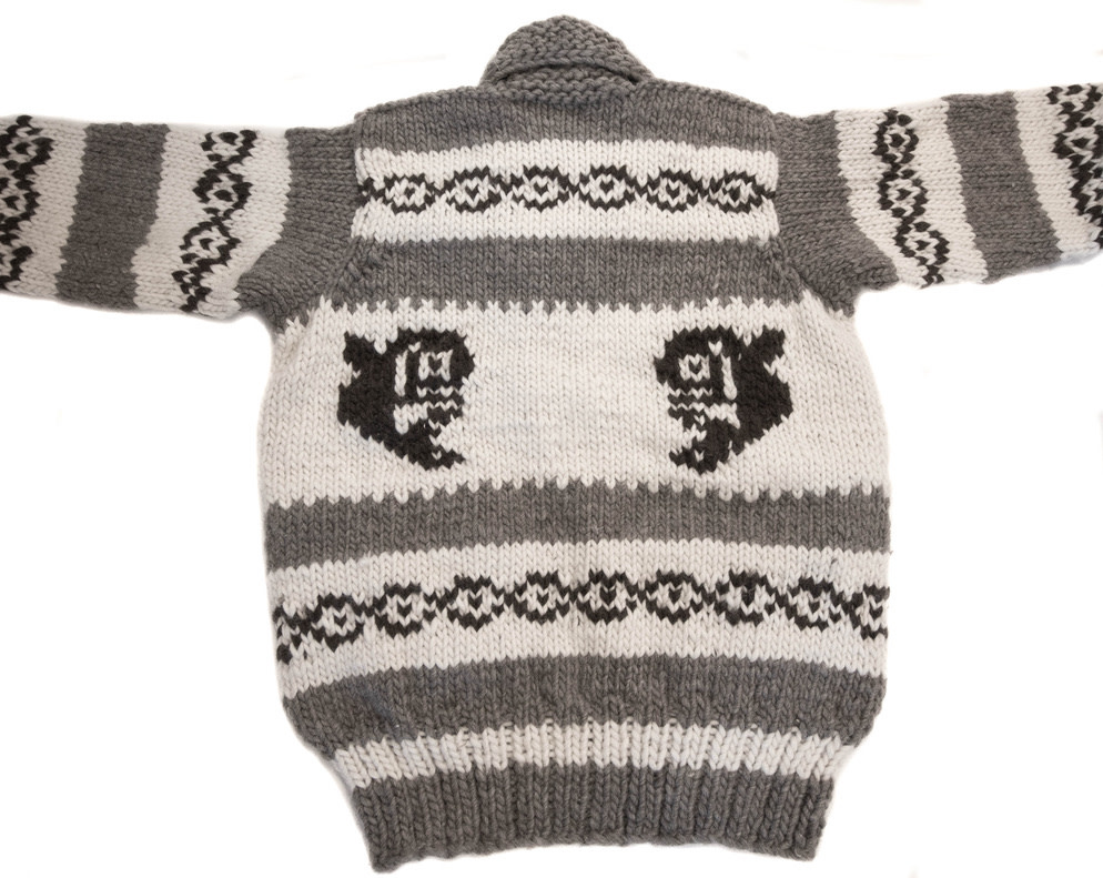 Cowichan Sweater Orca Design Medium